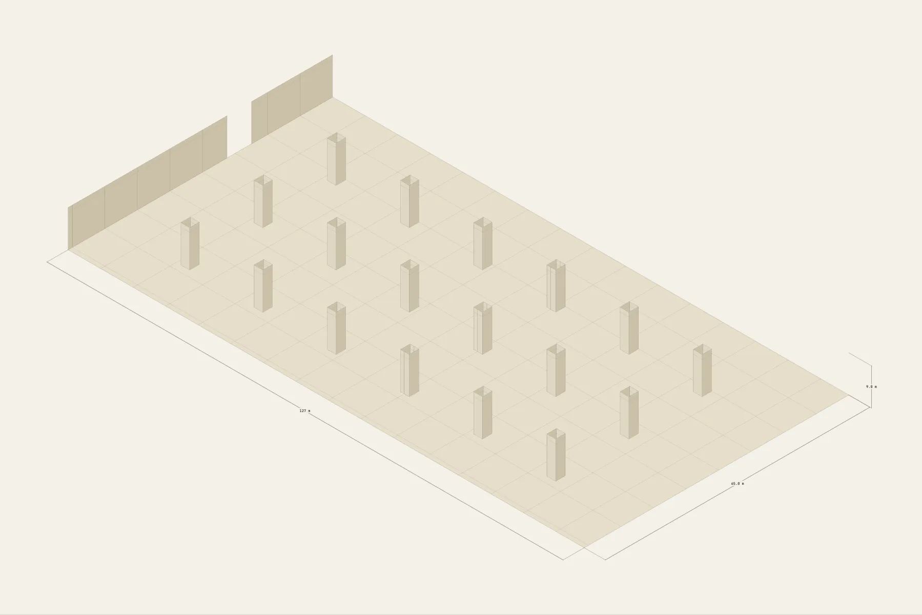 台北南港展覽館1館1F K 區的場地圖(等角配置圖):18 座展場配電室・西側參觀入口